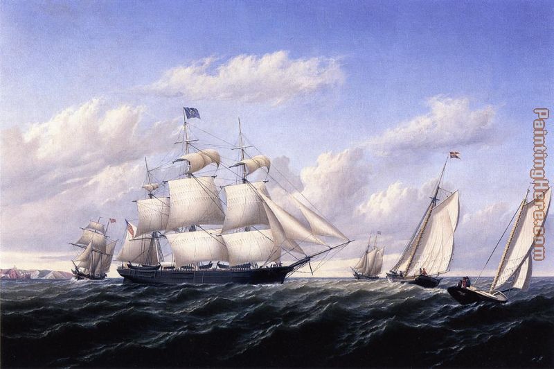 William Bradford Whaleship 'Speedwell' of Fairhaven, Outward Bound off Gay Head